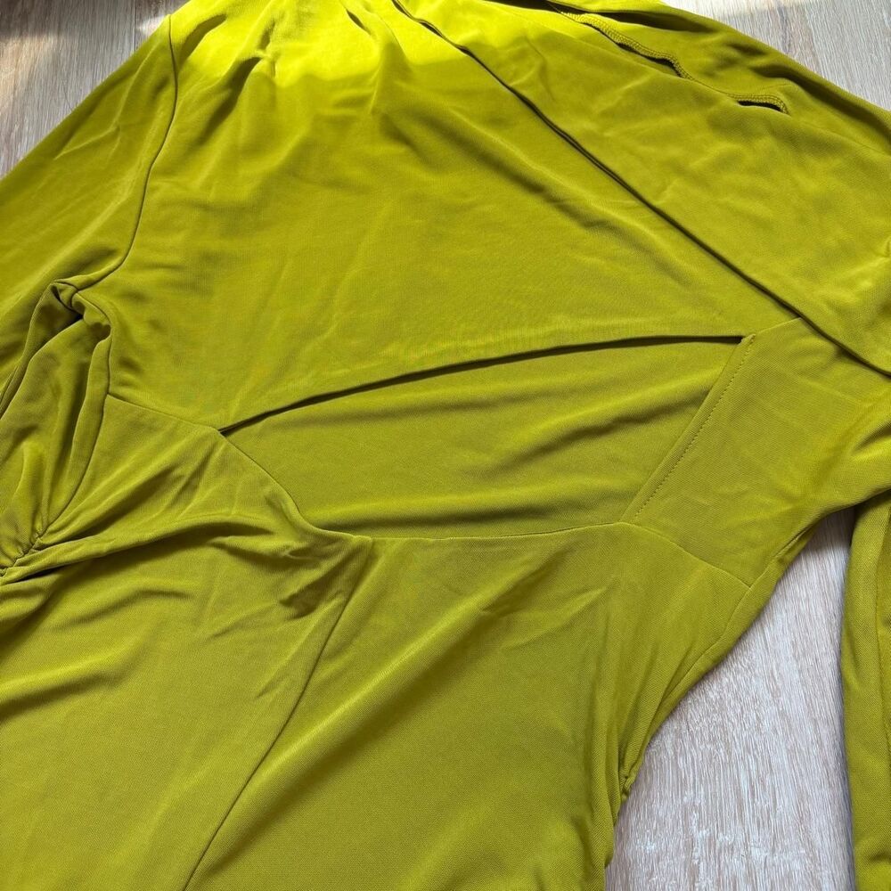Banana republic asymmetric maxi dress jersey knit draped green size Medium NEW - Picture 5 of 8